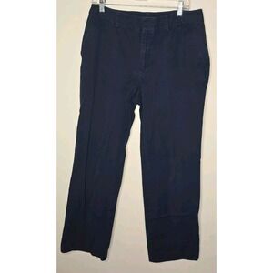 Lauren Ralph Lauren Pants Womens 10 Navy Blue Chino Straight 100% Cotton Trouser